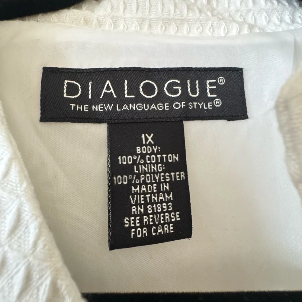 Dialogue Classic White Women's Jacket Size 1x - Picture 3 of 3